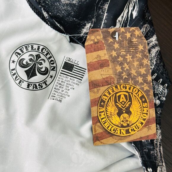 Affliction Dress Women Small Skeleton Bones Print Iggy Punk Tank Halloween NEW - Picture 5 of 7